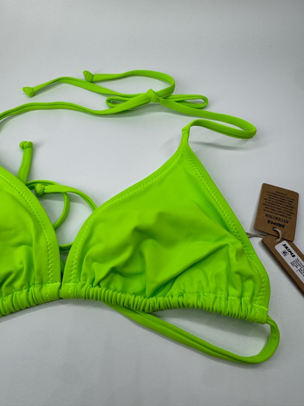 Skims Recycled Swim Triangle Top NWT Neon Green Large - Picture 3 of 8